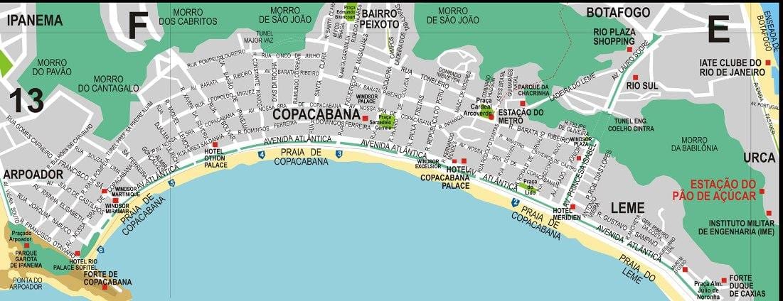 copacabana Rio de Janeiro মানচিত্র